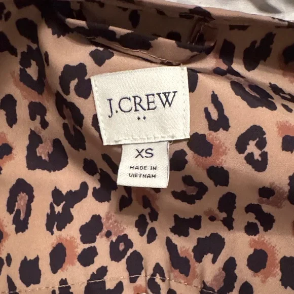 J. Crew Tan Leopard Print Rain Coat NWOT - Picture 4 of 4